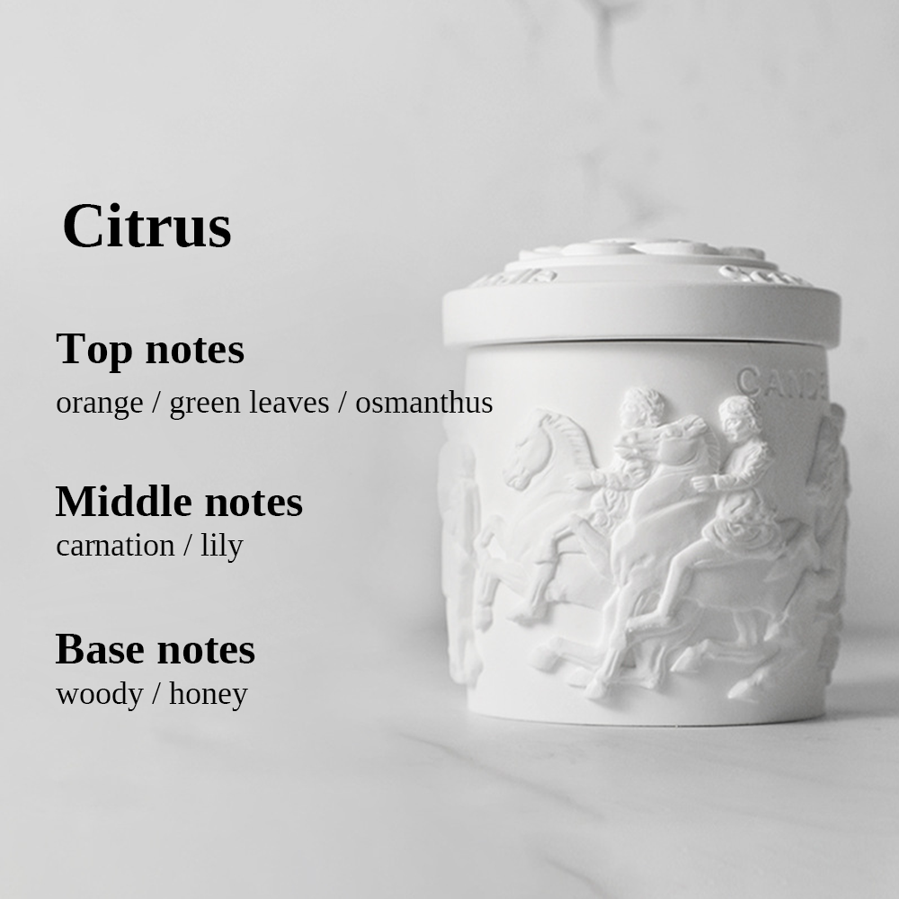Embossed Vintage Scented Candle 120G - White
