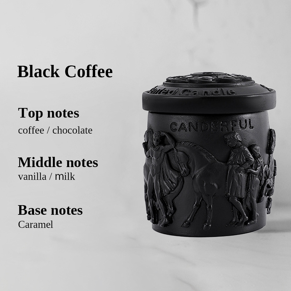 Embossed Vintage Scented Candle 120G - Black