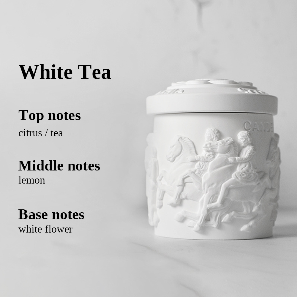 Embossed Vintage Scented Candle 120G - White