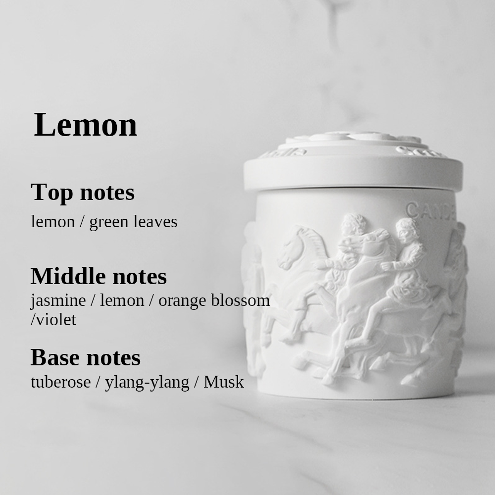 Embossed Vintage Scented Candle 120G - White