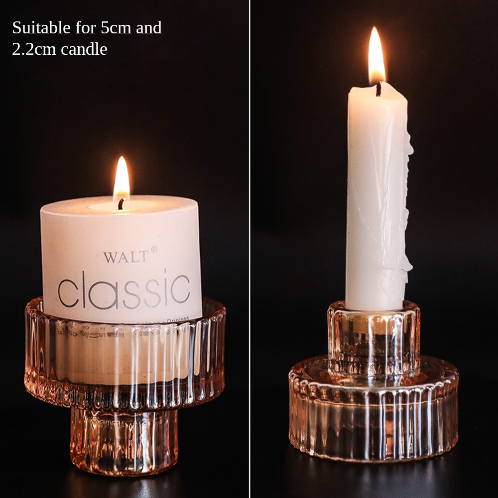 European Double Head Candle Holder Set - Brown