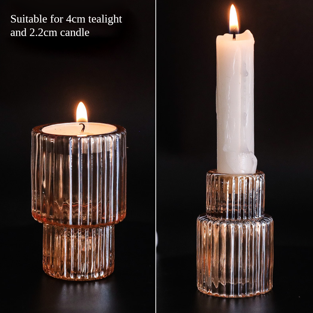 European Double Head Candle Holder Set - Brown
