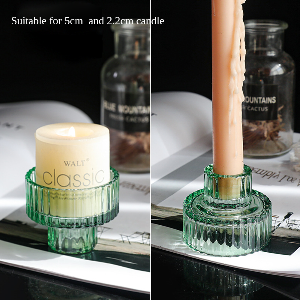 European Double Head Candle Holder Set - Green