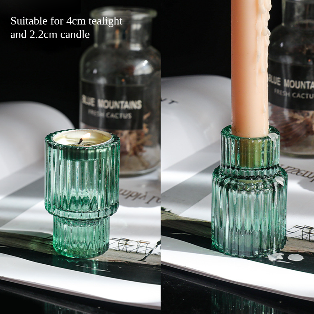 European Double Head Candle Holder Set - Green