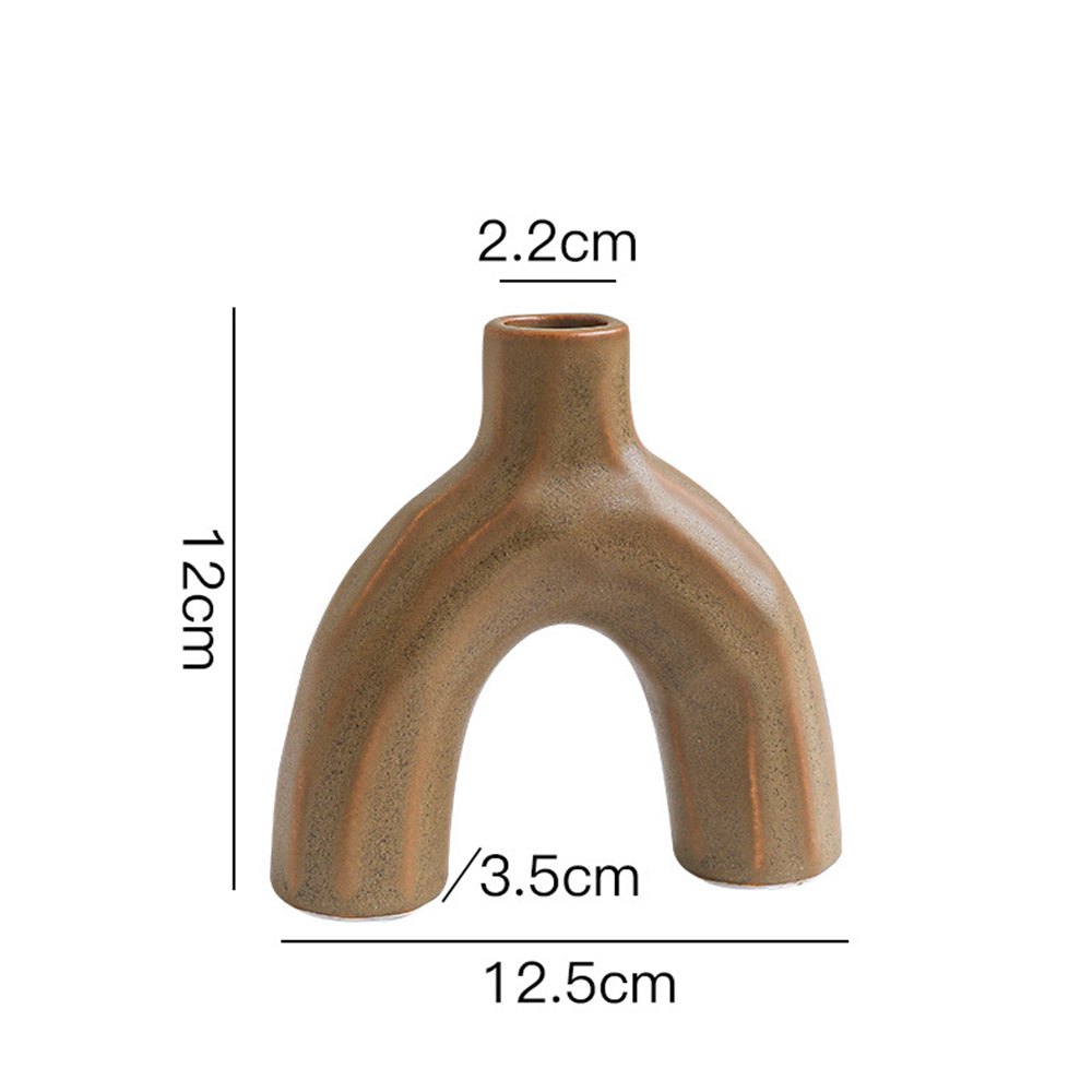 Nordic Inspired & Geometric Candle Holder - Brown