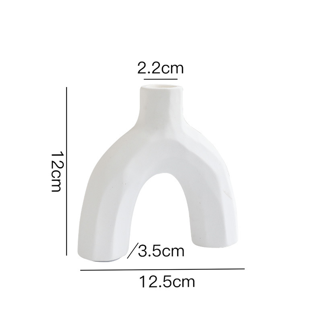 Nordic Inspired & Geometric Candle Holder - White