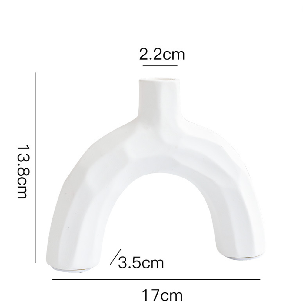 Nordic Inspired & Geometric Candle Holder - White