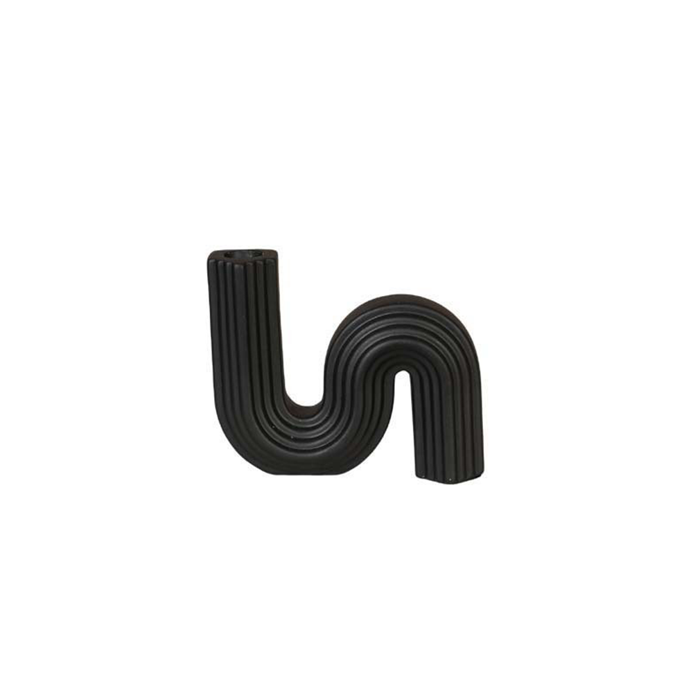 Nordic Inspired & S Shape Candle Holder - Black