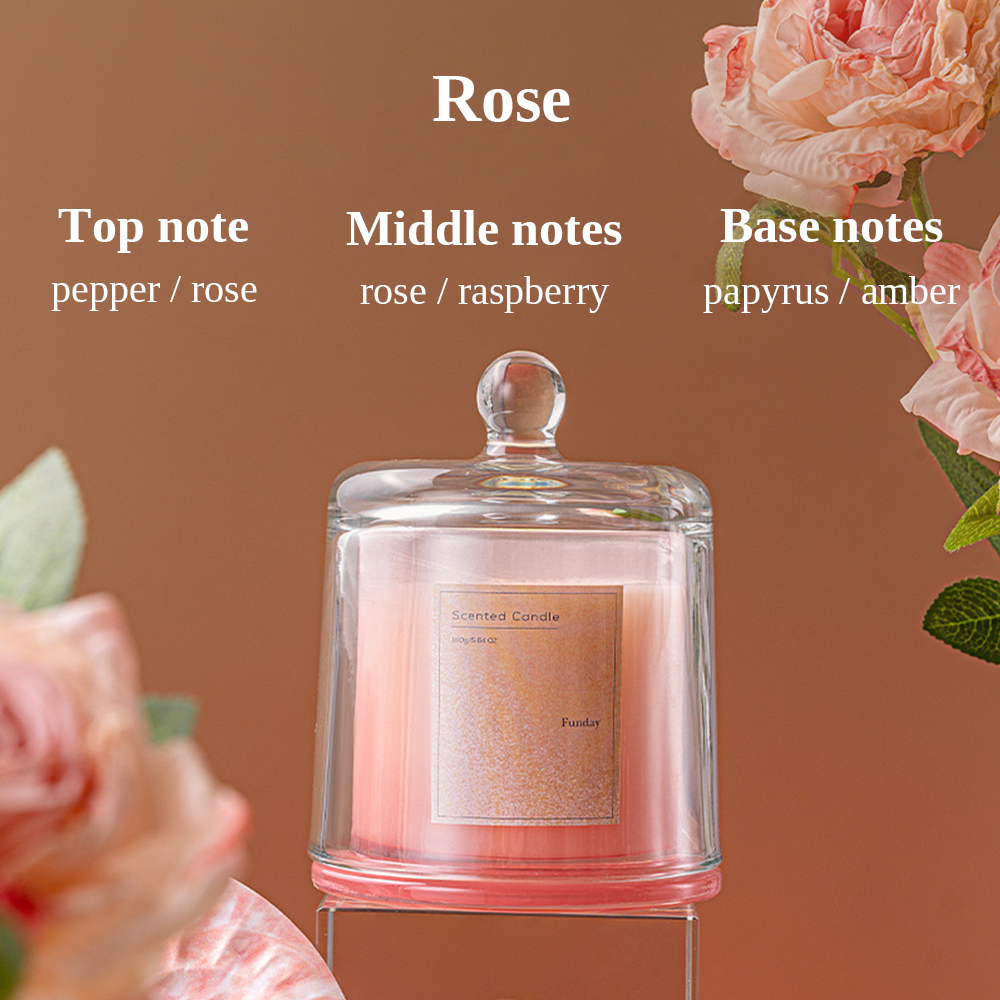 Scented Candle with Lid 160G - Rose