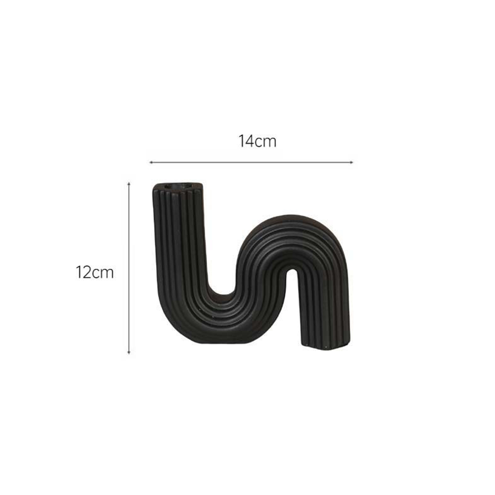 Nordic Inspired & S Shape Candle Holder - Black