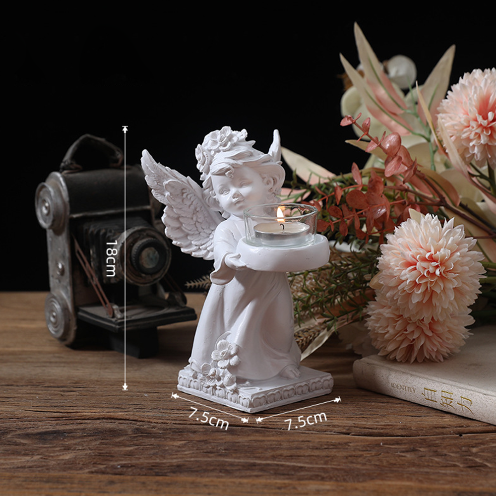 Vintage Angel Candle Holder - Pure White