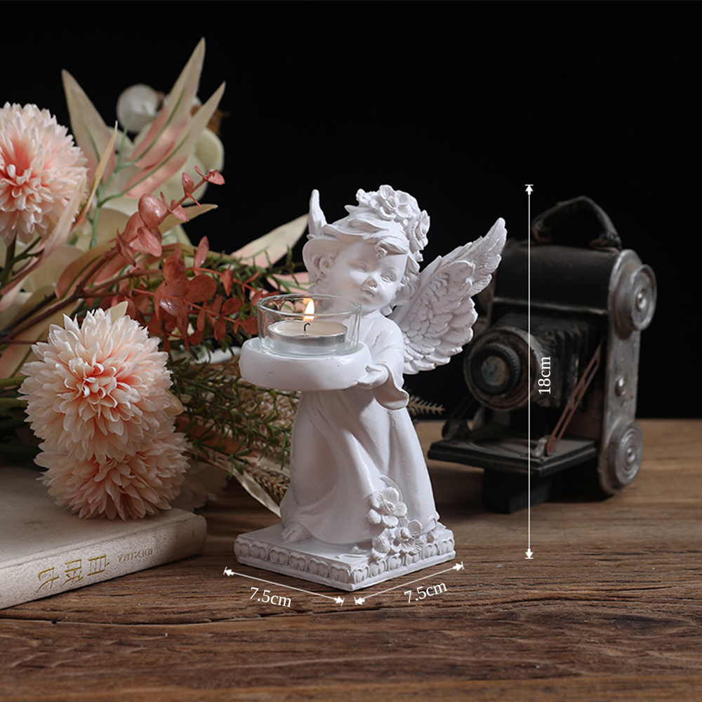 Vintage Angel Candle Holder - Pure White