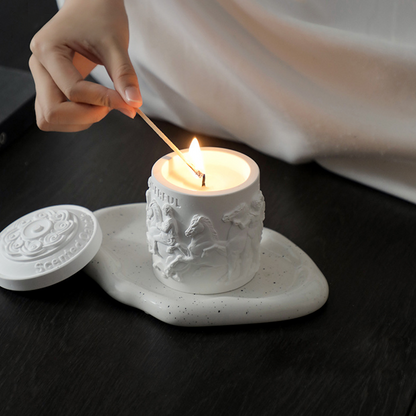 Embossed Vintage Scented Candle 120G - White