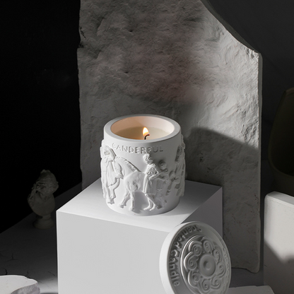 Embossed Vintage Scented Candle 120G - White