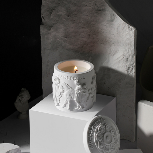Embossed Vintage Scented Candle 120G - White