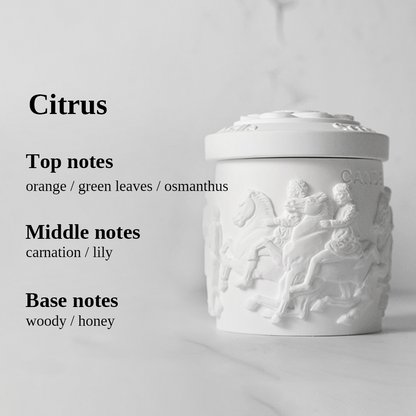 Embossed Vintage Scented Candle 120G - White