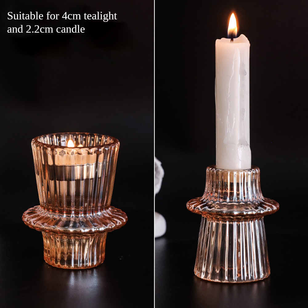 European Double Head Candle Holder Set - Brown