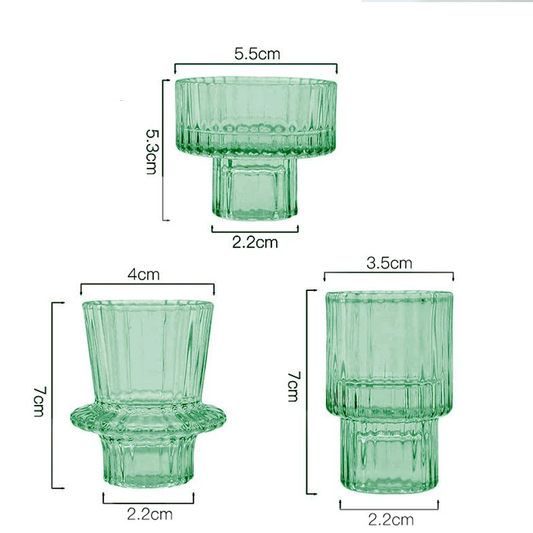 European Double Head Candle Holder Set - Green