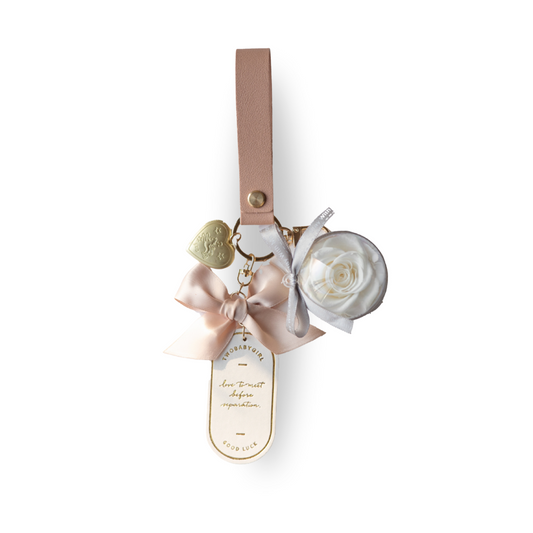 Everlasting Rose Keychain - White
