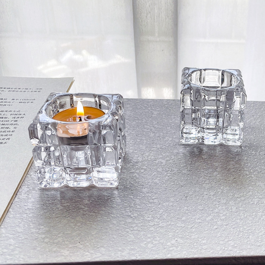 Ice Glass Candle Holder