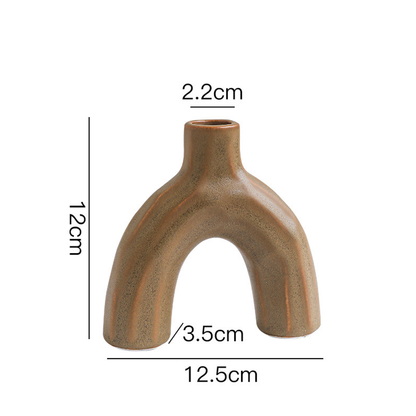 Nordic Inspired & Geometric Candle Holder - Brown