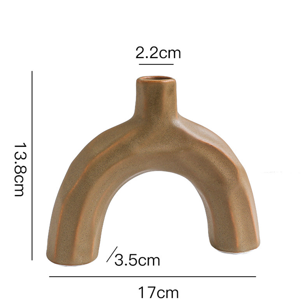 Nordic Inspired & Geometric Candle Holder - Brown