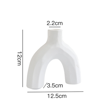 Nordic Inspired & Geometric Candle Holder - White