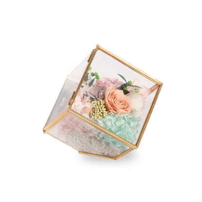 Polygonal Everlasting Flower Glass Box
