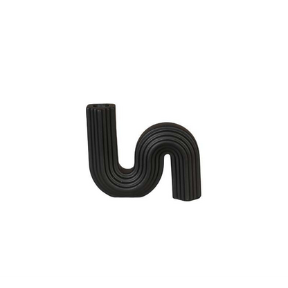 Nordic Inspired & S Shape Candle Holder -  Black