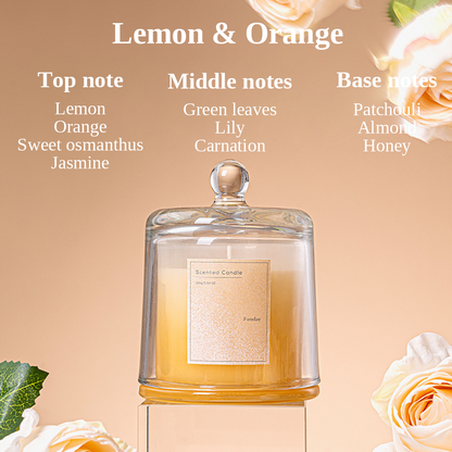 Scented Candle with Lid 160G - Lemon & Orange