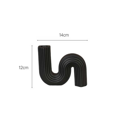 Nordic Inspired & S Shape Candle Holder -  Black