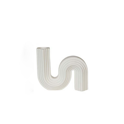Nordic Inspired and S Shape Candle Holder -  White