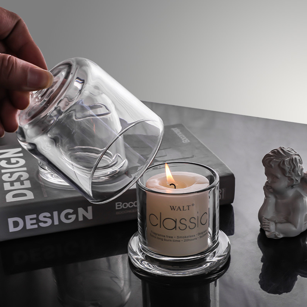 Transparent Glass Candle Holder