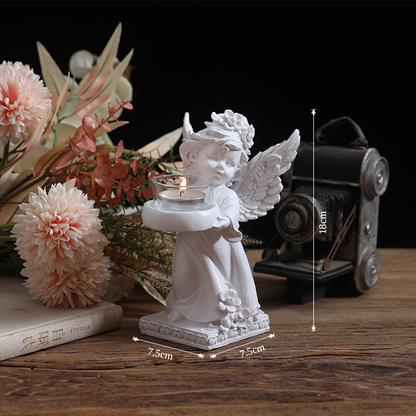 Vintage Angel Candle Holder - Pure White